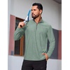 image:imageCOOFANDY Mens Quarter Zip Pullover Athletic Golf Mock Neck SweatshirtSea Green