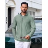 image:imageCOOFANDY Mens Quarter Zip Pullover Athletic Golf Mock Neck SweatshirtSea Green