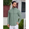 image:imageCOOFANDY Mens Quarter Zip Pullover Athletic Golf Mock Neck SweatshirtSea Green