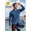 image:imageCOOFANDY Mens Quarter Zip Pullover Athletic Running Shirts Long SleeveDark Blue