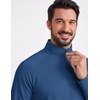 image:imageCOOFANDY Mens Quarter Zip Pullover Athletic Running Shirts Long SleeveDark Blue