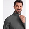 image:imageCOOFANDY Mens Quarter Zip Pullover Athletic Running Shirts Long SleeveDark Grey