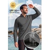 image:imageCOOFANDY Mens Quarter Zip Pullover Athletic Running Shirts Long SleeveDark Grey