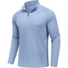 image:imageCOOFANDY Mens Quarter Zip Pullover Athletic Running Shirts Long SleeveLight Blue