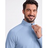 image:imageCOOFANDY Mens Quarter Zip Pullover Athletic Running Shirts Long SleeveLight Blue