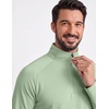 image:imageCOOFANDY Mens Quarter Zip Pullover Athletic Running Shirts Long SleeveLight Green