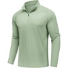 image:imageCOOFANDY Mens Quarter Zip Pullover Athletic Running Shirts Long SleeveLight Green