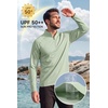 image:imageCOOFANDY Mens Quarter Zip Pullover Athletic Running Shirts Long SleeveLight Green