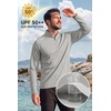 image:imageCOOFANDY Mens Quarter Zip Pullover Athletic Running Shirts Long SleeveLight Grey