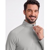 image:imageCOOFANDY Mens Quarter Zip Pullover Athletic Running Shirts Long SleeveLight Grey