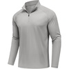 image:imageCOOFANDY Mens Quarter Zip Pullover Athletic Running Shirts Long SleeveLight Grey