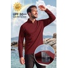 image:imageCOOFANDY Mens Quarter Zip Pullover Athletic Running Shirts Long SleeveWine Red
