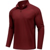 image:imageCOOFANDY Mens Quarter Zip Pullover Athletic Running Shirts Long SleeveWine Red