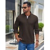 image:imageCOOFANDY Mens Quarter Zip Pullover Casual Long Sleeve Knit Mock Neck Sweatshirt Lightweight Polo SweaterChestnut Brown