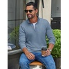 image:imageCOOFANDY Mens Quarter Zip Pullover Casual Long Sleeve Knit Mock Neck Sweatshirt Lightweight Polo SweaterDusty Blue