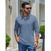 image:imageCOOFANDY Mens Quarter Zip Pullover Casual Long Sleeve Knit Mock Neck Sweatshirt Lightweight Polo SweaterDusty Blue