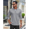 image:imageCOOFANDY Mens Quarter Zip Pullover Casual Long Sleeve Knit Mock Neck Sweatshirt Lightweight Polo SweaterLight Gray