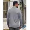 image:imageCOOFANDY Mens Quarter Zip Pullover Casual Long Sleeve Knit Mock Neck Sweatshirt Lightweight Polo SweaterLight Gray