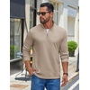 image:imageCOOFANDY Mens Quarter Zip Pullover Casual Long Sleeve Knit Mock Neck Sweatshirt Lightweight Polo SweaterMoon Gray