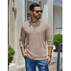 image:imageCOOFANDY Mens Quarter Zip Pullover Casual Long Sleeve Knit Mock Neck Sweatshirt Lightweight Polo SweaterMoon Gray