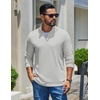 image:imageCOOFANDY Mens Quarter Zip Pullover Casual Long Sleeve Knit Mock Neck Sweatshirt Lightweight Polo SweaterWhite