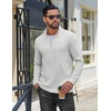 image:imageCOOFANDY Mens Quarter Zip Pullover Casual Long Sleeve Knit Mock Neck Sweatshirt Lightweight Polo SweaterWhite