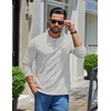 image:imageCOOFANDY Mens Quarter Zip Pullover Casual Long Sleeve Knit Mock Neck Sweatshirt Lightweight Polo SweaterWhite