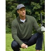 image:imageCOOFANDY Mens Quarter Zip Pullover Lightweight Mock Neck Sweatshirt Casual Long Sleeve Polo ShirtsArmy Green