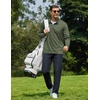 image:imageCOOFANDY Mens Quarter Zip Pullover Lightweight Mock Neck Sweatshirt Casual Long Sleeve Polo ShirtsArmy Green