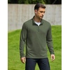 image:imageCOOFANDY Mens Quarter Zip Pullover Lightweight Mock Neck Sweatshirt Casual Long Sleeve Polo ShirtsArmy Green