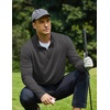image:imageCOOFANDY Mens Quarter Zip Pullover Lightweight Mock Neck Sweatshirt Casual Long Sleeve Polo ShirtsGrey