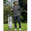 image:imageCOOFANDY Mens Quarter Zip Pullover Lightweight Mock Neck Sweatshirt Casual Long Sleeve Polo ShirtsLight Grey