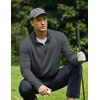 image:imageCOOFANDY Mens Quarter Zip Pullover Lightweight Mock Neck Sweatshirt Casual Long Sleeve Polo ShirtsLight Grey