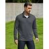 image:imageCOOFANDY Mens Quarter Zip Pullover Lightweight Mock Neck Sweatshirt Casual Long Sleeve Polo ShirtsLight Grey