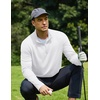 image:imageCOOFANDY Mens Quarter Zip Pullover Lightweight Mock Neck Sweatshirt Casual Long Sleeve Polo ShirtsWhite