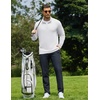 image:imageCOOFANDY Mens Quarter Zip Pullover Lightweight Mock Neck Sweatshirt Casual Long Sleeve Polo ShirtsWhite