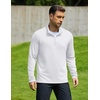 image:imageCOOFANDY Mens Quarter Zip Pullover Lightweight Mock Neck Sweatshirt Casual Long Sleeve Polo ShirtsWhite