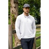 image:imageCOOFANDY Mens Quarter Zip Pullover Lightweight Mock Neck Sweatshirt Casual Long Sleeve Polo ShirtsWhite