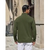 image:imageCOOFANDY Mens Quarter Zip Pullover Lightweight Waffle Mock Neck SweatshirtsArmy Green