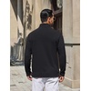 image:imageCOOFANDY Mens Quarter Zip Pullover Lightweight Waffle Mock Neck SweatshirtsBlack