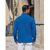 image:imageCOOFANDY Mens Quarter Zip Pullover Lightweight Waffle Mock Neck SweatshirtsBlue