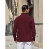 image:imageCOOFANDY Mens Quarter Zip Pullover Lightweight Waffle Mock Neck SweatshirtsBurgundy