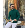 image:imageCOOFANDY Mens Quarter Zip Pullover Lightweight Waffle Mock Neck SweatshirtsDark Green