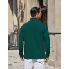 image:imageCOOFANDY Mens Quarter Zip Pullover Lightweight Waffle Mock Neck SweatshirtsDark Green