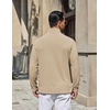 image:imageCOOFANDY Mens Quarter Zip Pullover Lightweight Waffle Mock Neck SweatshirtsKhaki