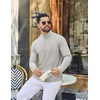 image:imageCOOFANDY Mens Quarter Zip Pullover Lightweight Waffle Mock Neck SweatshirtsLight Grey