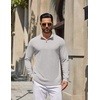 image:imageCOOFANDY Mens Quarter Zip Pullover Lightweight Waffle Mock Neck SweatshirtsLight Grey