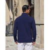 image:imageCOOFANDY Mens Quarter Zip Pullover Lightweight Waffle Mock Neck SweatshirtsNavy Blue