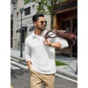 image:imageCOOFANDY Mens Quarter Zip Pullover Lightweight Waffle Mock Neck SweatshirtsWhite