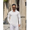 image:imageCOOFANDY Mens Quarter Zip Pullover Lightweight Waffle Mock Neck SweatshirtsWhite